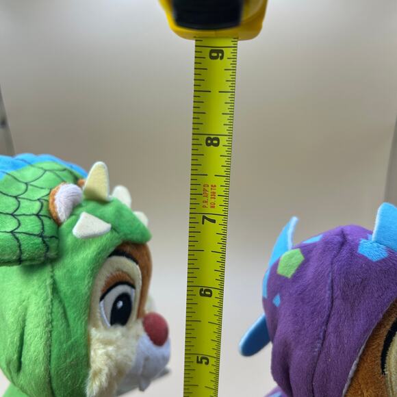 Disney Animal Kingdom Dinoland Donald's Purple Blue Chip Dale Dinosaur Plush 8” - Picture 7 of 13